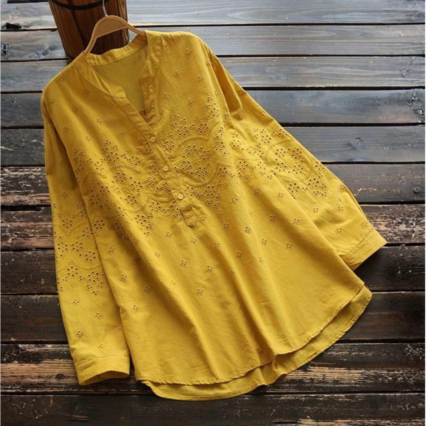 Pure Cotton Schiffli Embroidered Top for Women