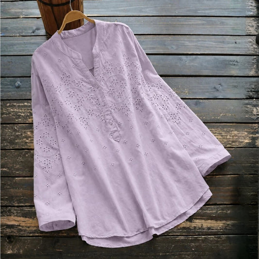 Pure Cotton Schiffli Embroidered Top for Women