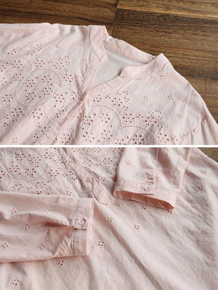 Pure Cotton Schiffli Embroidered Top for Women